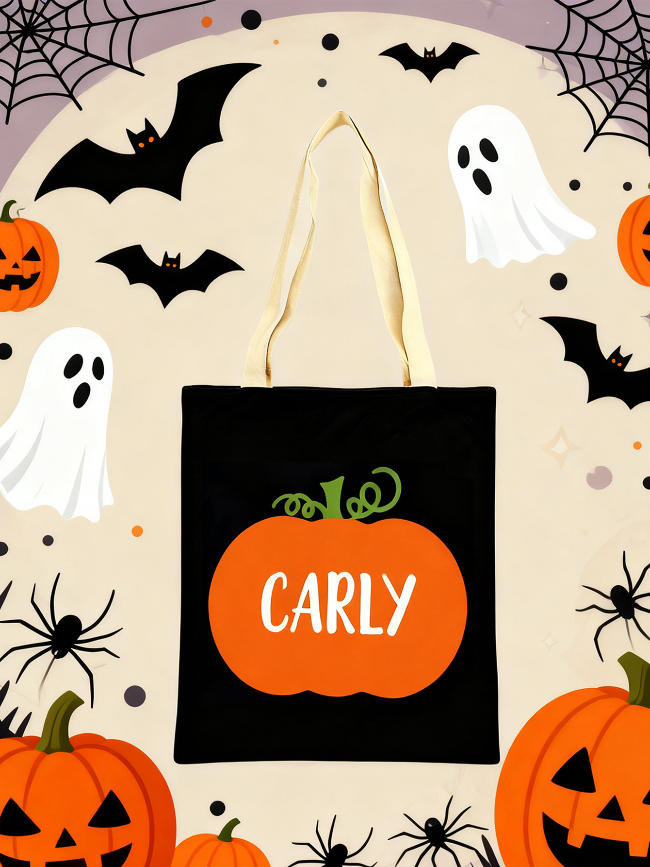 Personalized Pumpkin Halloween Treat Bag